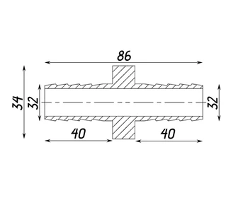 Трубка пряма 32мм нікельована А05210А(нк)