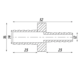 Трубка пряма редукційна 14х12мм нікельована А05308А(нк)
