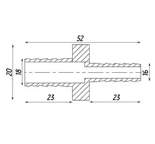 Трубка пряма редукційна 18х16мм нікельована А05314А(нк)