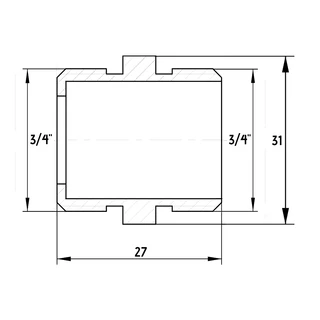 Ніпель 3/4&Prime;ЗЗ нікельований під прокладку А0502-1А(нк)