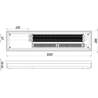 Конвектор ТС80-3250/200-LUX-2wbl (з решіткою)