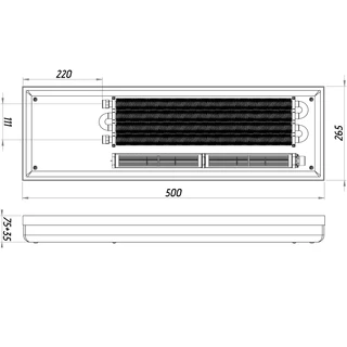 Конвектор  ТС80-500/265-LUX-4wbl (з решіткою)