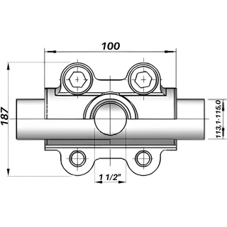 Врізка в трубу з внутрішньою різьбою DN100(113,1-115,0 мм) х 1 1/2&Prime; OBD AGAflex