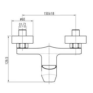 Змішувач для душа TOPAZ CAPRI TCA-15701-H43 вертикальний,картридж D35 (комплект)