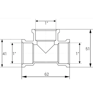 Трійник 1&Prime;ВВВ нікельований А0218-1А(нк)