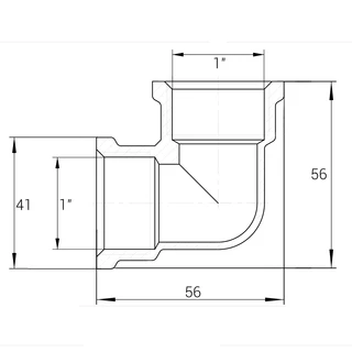 Кутник 1&Prime;ВВ латунний А0128-1А