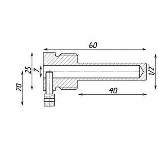 Занурювальна гільза 1/2&Prime;З &Oslash;7х 40мм латунна Б07213А