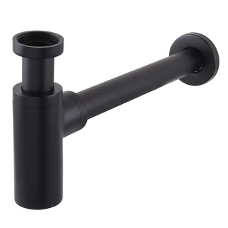 Сифон для раковин циліндричний Globus Lux  GSB-32-125-BB, латунь, 1 1/4&Prime;, чорний матовий