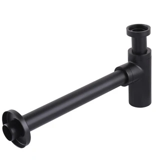 Сифон для раковин циліндричний Globus Lux  GSB-32-125-BB, латунь, 1 1/4&Prime;, чорний матовий