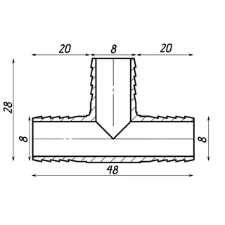 Трубка потрійна 8мм нікельована А05402А(нк)