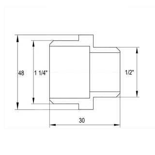 Ніпель редукційний 1 1/4&Prime;х 1/2&Prime;ЗЗ нікельований А0514А(нк)