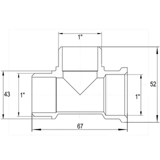 Трійник 1&Prime;ВЗЗ латунний А0272А