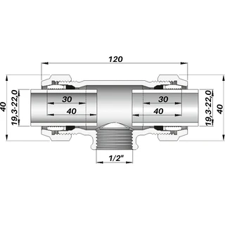 З&amp;apos;єднання зажимне потрійне з внутрішньою різьбою DN15(19,3-22,0 мм) х 1/2&Prime; TK AGAflex