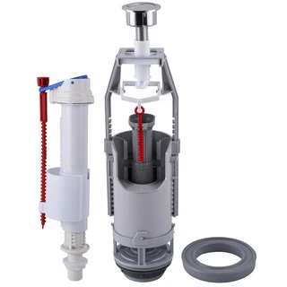 Комплект арматури для зливного бачка з нижнею подачею води  1/2 &Prime; та двома режимами зливу АБк2-10