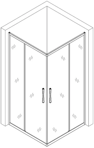 Душова кабіна квадратна без піддона ODRA N90TB.Mosaic BRAVO (1уп.)