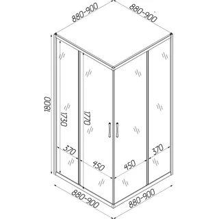 Душова кабіна квадратна без піддона ODRA N90TB.Mosaic BRAVO (1уп.)