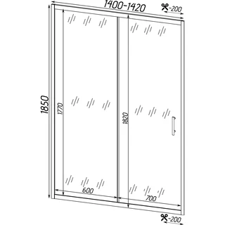 Душові двері TORMES 140FS BRAVO (2уп.)