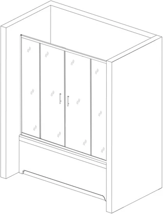 Шторка для ванної BRDA 150FS BRAVO (2уп.)