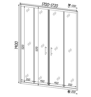 Шторка для ванної BRDA 170FS BRAVO (2уп.)