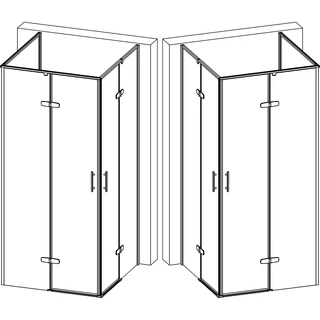 Душова кабіна квадратна без піддона від стіни WDA N90TC BRAVO (1уп.)