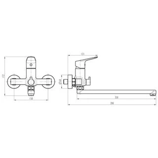 Змішувач для ванни TOPAZ CORSICA TC 16208-H48