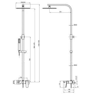 Душова система TOPAZ ODISS TO 18202-H66-BL