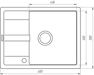 Гранітна мийка Mira ONZA чорний 650 х 500 мм