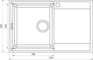 Гранітна мийка Mira KONIA бежевий 790 х 500 мм