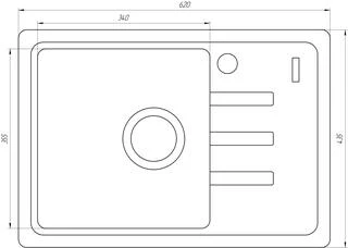 Гранітна мийка Mira MONTI бежевий 620 х 435 мм