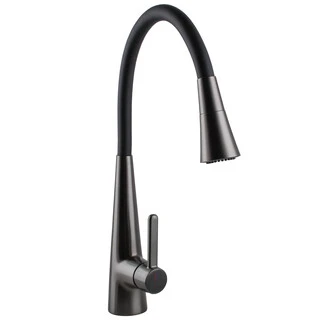 Змішувач для кухні Globus Lux LAZER Pro GLPR-203SM-GPлатунь Графіт,гофровилив Чорний з душ.насадкою