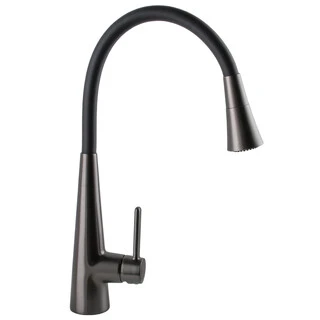 Змішувач для кухні Globus Lux LAZER Pro GLPR-203SM-GPлатунь Графіт,гофровилив Чорний з душ.насадкою