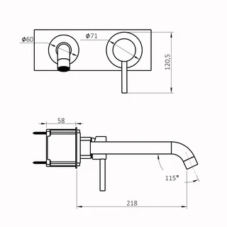 Змішувач для умивальника Globus Lux LAZER Pro GLPR-204-00-SMART
