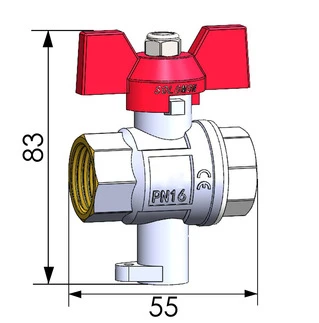 Кран кульовий повнопрохiдний  для підключення термометра  SOLOMON 3/4&Prime; V1242 S