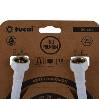 Шланг водяний TUCAI TAQ PREMIUM GRIF 1/2&Prime;x1/2&Prime; BВ 0,5м.АНТИКОР. ACB HG-1212-500  (Білий Мат) 209973
