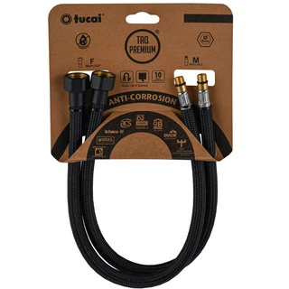 Шланг для змішувача TUCAI TAQ PREMIUM GRIF М10х1/2&Prime; 0,4м. АНТИКОР. AСB ПАРА (Чорний Мат) 209964
