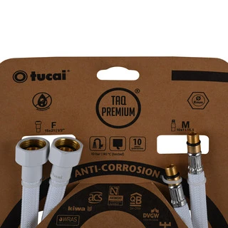 Шланг для змішувача TUCAI TAQ PREMIUM GRIF М10х1/2&Prime; 0,4м. АНТИКОР. AСB ПАРА (Білий Мат) 209966