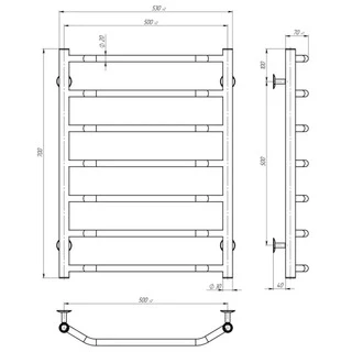 Рушникосушарка UNIO LT EU 700-500-7 Драбинка Трапеція електро