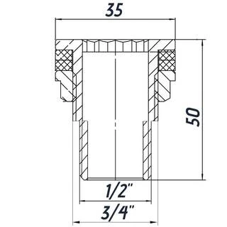 Врізання в бак 1/2&Prime;З нікельоване посилене NO303R OPTIMUM