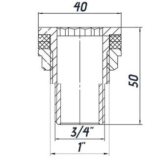 Врізання в бак 3/4&Prime;З нікельоване посилене NO304R OPTIMUM