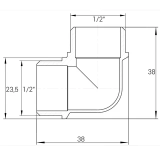 Кутник 1/2&Prime;ЗЗ нікельований NL332S OPTIMUM