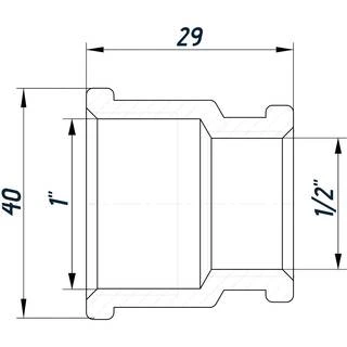 Муфта редукційна 1&Prime;х1/2&Prime;ВВ нікельована NM531L OPTIMUM
