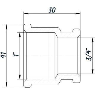 Муфта редукційна 1&Prime;х3/4&Prime;ВВ нікельована восьмигранна NM541O OPTIMUM