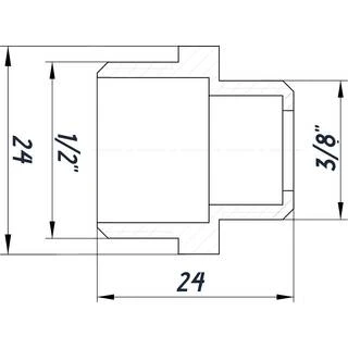 Ніпель редукційний 1/2&Prime;х3/8&Prime;ЗЗ нікельований під прокладку NN322G OPTIMUM