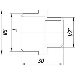 Ніпель редукційний 1&Prime;х1/2&Prime;ЗЗ нікельований під прокладку NN532G OPTIMUM