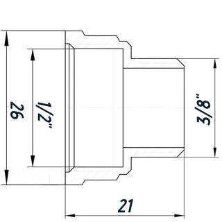 Перехідник редукційний 1/2&Prime;х3/8&Prime;ВЗ нікельований восьмигранний NK323O OPTIMUM