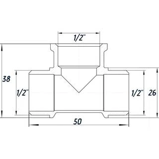 Трійник 1/2&Prime;ЗВЗ нікельований NT337S OPTIMUM