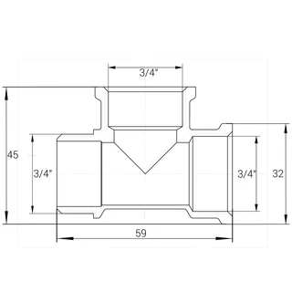 Трійник 3/4&Prime;ВВЗ нікельований NT444S OPTIMUM