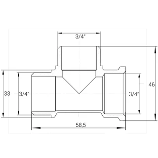 Трійник 3/4&Prime;ВЗЗ нікельований NT445S OPTIMUM