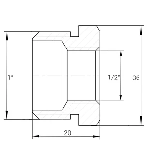 Футорка 1&Prime;х1/2&Prime;ЗВ нікельована NF533S OPTIMUM