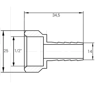 Штуцер  1/2&Prime;В 14мм латунний LU3G1S OPTIMUM